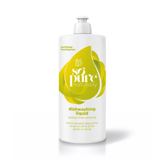 SoPure Dishwashing Liquid - Purifying Lemongrass SoPure Naturally - Eco Friendly Anti Allergen Natural Cleaning Products