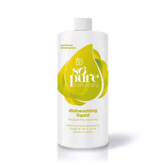 SoPure Dishwashing Liquid - Purifying Lemongrass SoPure Naturally - Eco Friendly Anti Allergen Natural Cleaning Products